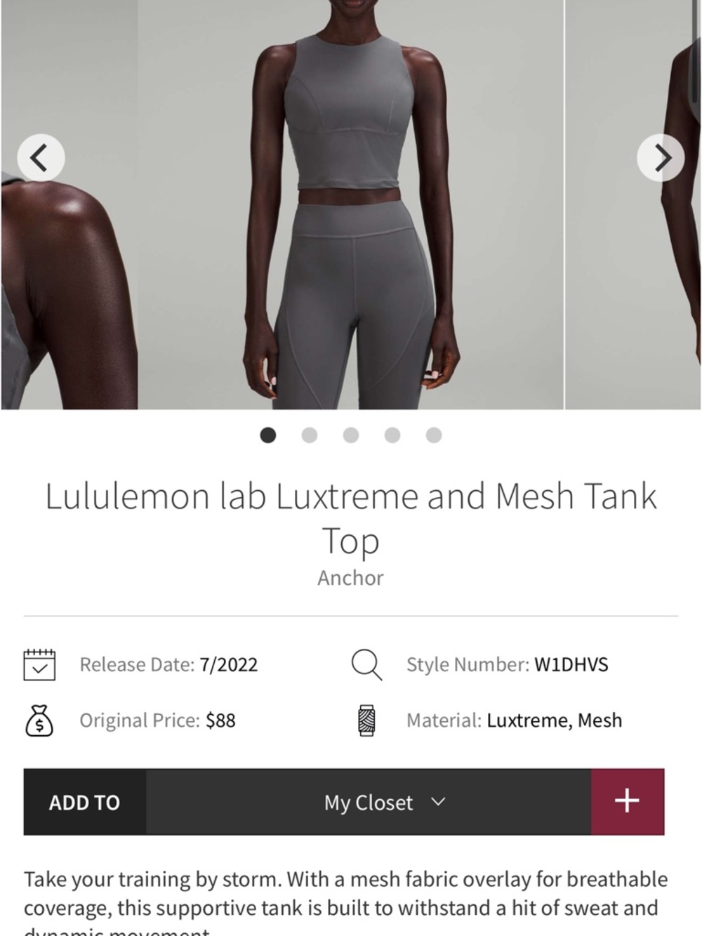 LULULEMON ❤️‍🔥 LUXTREME MESH CROP BRA TOP SIZE 6 - Picture 9 of 11